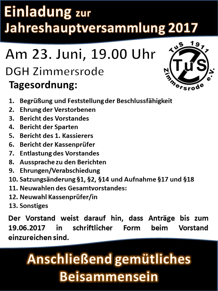 Einladung JHV2017