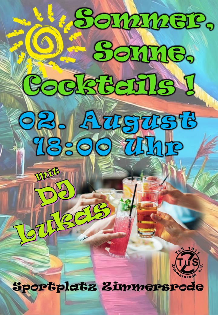 Plakat Sommer Sonne Cocktails final