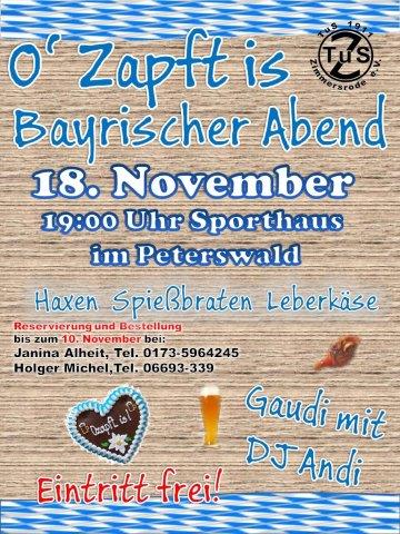 Plakat Bayrischer Abend 