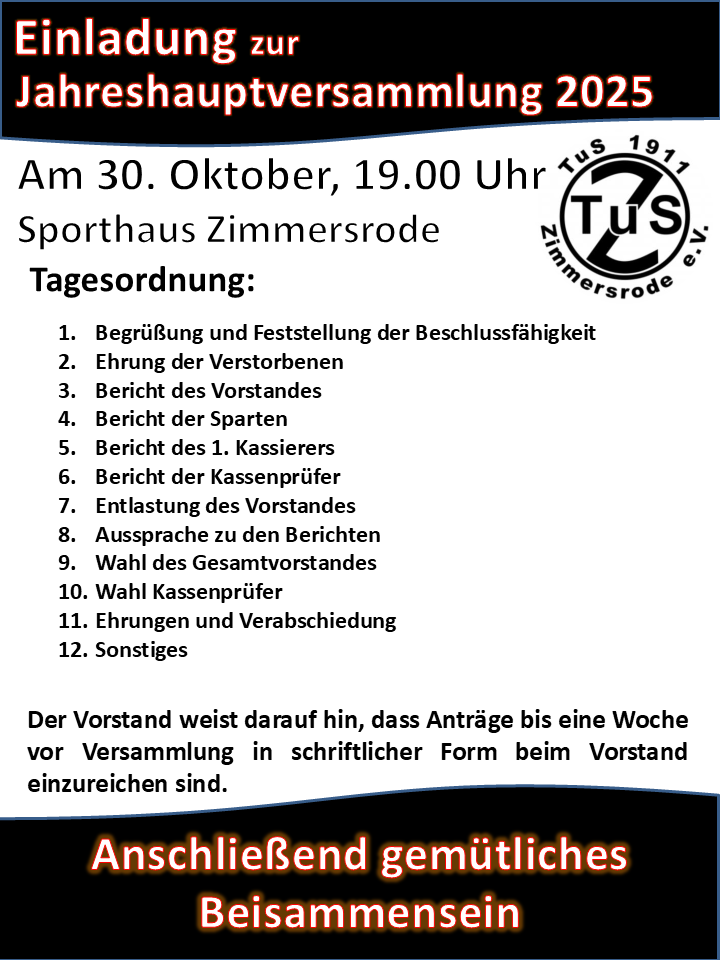 Einladung JHV2025 Plakat